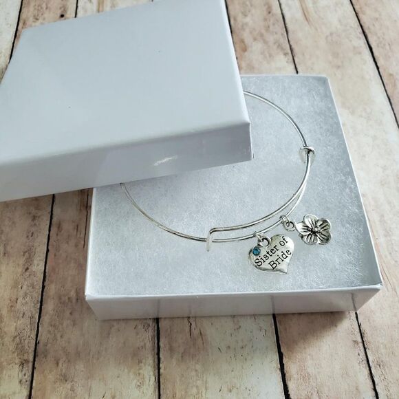 Sister of the Bride Bracelet, Wedding Party Jewelry - Picture 9 of 12